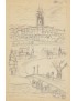 BIRGA Sergio Das Schloss Ankunft Kafka Le Château Arrivée 2016 dessin original signé et xylogravure originale signée