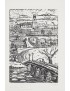 BIRGA Sergio Das Schloss Ankunft Kafka Le Château Arrivée 2016 dessin original signé et xylogravure originale signée