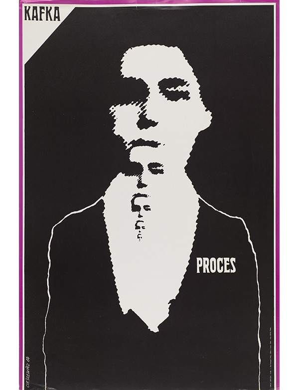 CIESLEWICZ Roman Procès Opus Affiche Georges Fall 1968 Affiche pour une adaptation dramatique de Der Prozess encadrée