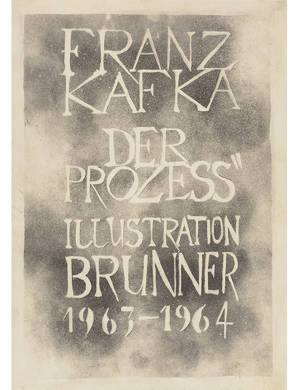 BRUNNER Hansjürg KAFKA Franz Der Prozess 1963 1964 Portfolio de 45 linogravures originales exemplaire du tirage A