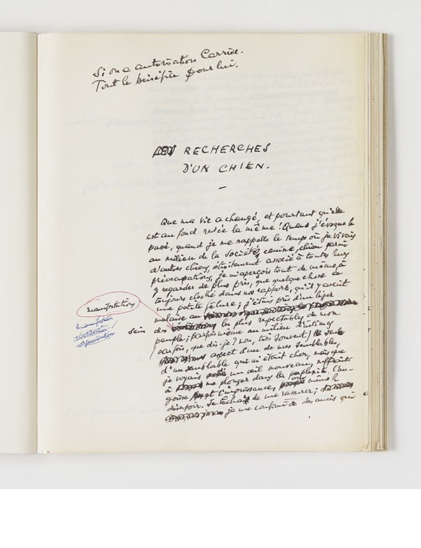 KAFKA Franz Contemplations circa 1949 Manuscrit autographe traduction d'Alexandre Vialatte reliure de Jean-Luc Honegger