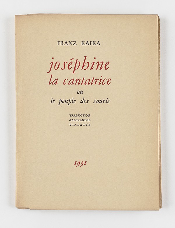 KAFKA Franz Joséphine la cantatrice ou le peuple des souris Marc Barbezat 1944 édition originale française exemplaire unique