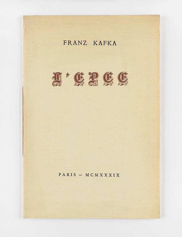 KAFKA Franz L’Épée Giration 1939 édition originale française tiré à part de la revue Giration exemplaire sur Japon grand papier