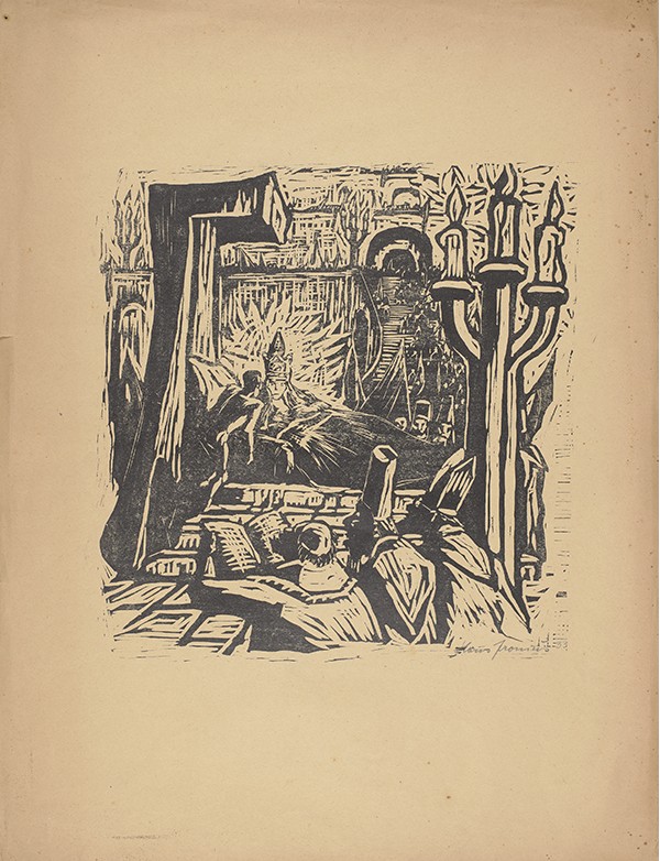 FRONIUS Hans Eine kaiserliche Botschaft von Franz Kafka 1933 1934 rare suite complète composée de trois gravures originales sur 