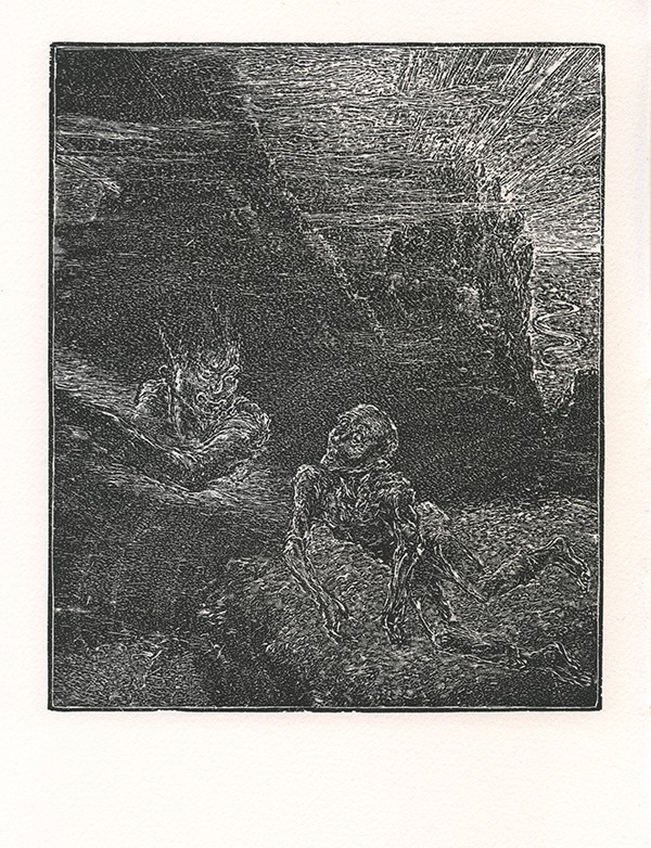 WÖLBING Jürgen KAFKA Franz Die Legende vom Türhüter Edition Tiessen 1984 3 gravures sur bois originales vélin d'Arches signé