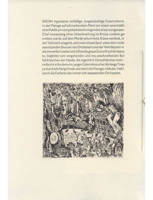 MERSMANN Paul KAFKA Franz Auf der Galerie The Bear Press Wolfram Benda 1998 2 gravures sur bois originales