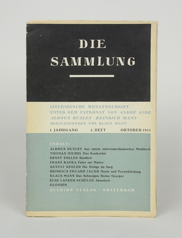 KAFKA Franz Fahrt zur Mutter Die Sammlung 1933 édition pré-originale