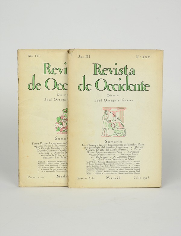 KAFKA Franz La Metamorfosis Revista de Occidente 1925 édition pré-originale espagnole traduction de Die Verwandlung 