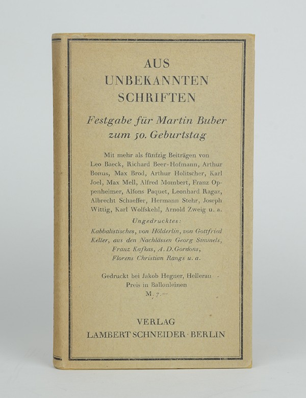 BROD Max Aus Franz Kafkas Tagebüchern 1928 Première publication en volume d'extraits du Journal de Kafka