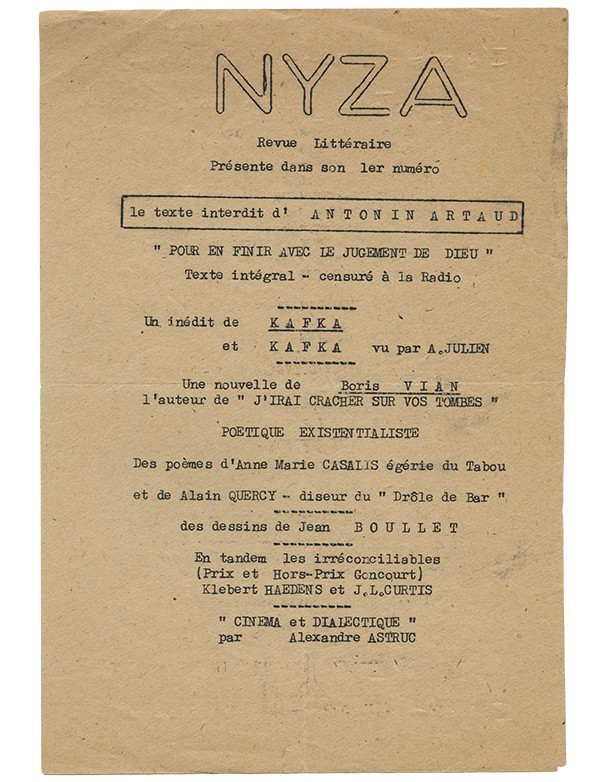 KAFKA Franz Le Devoir accompli NYZA 1948 édition pré-originale française 