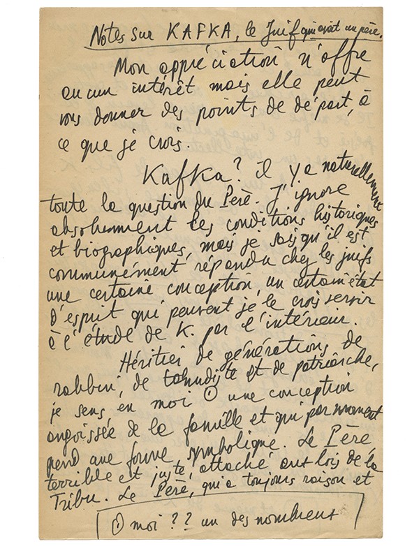 ROBERT Marthe Introduction à la lecture de Kafka Sagittaire 1946 édition originale exemplaire d'Alexandre Vialatte manuscrit joi