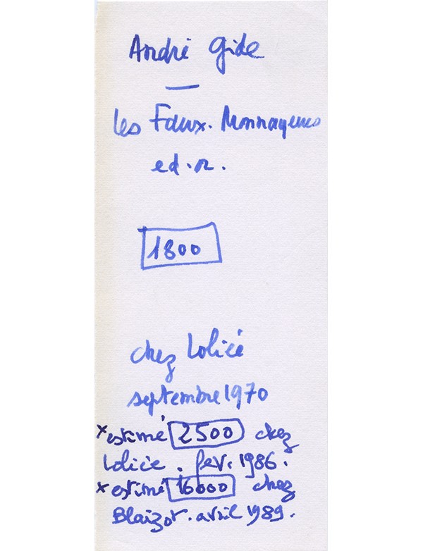 GIDE André Les Faux-monnayeurs Gallimard 1925 édition originale réimposé in-4 demi maroquin Pierre-Lucien Martin Mitterrand