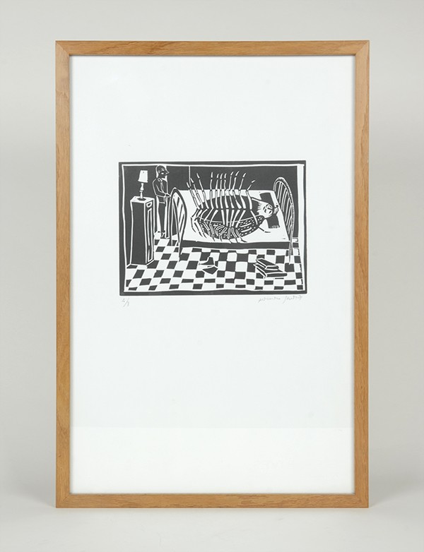 SANTOS Antonio La Métamorphose 1993 Linogravure originale, justifiée et signée par l’artiste