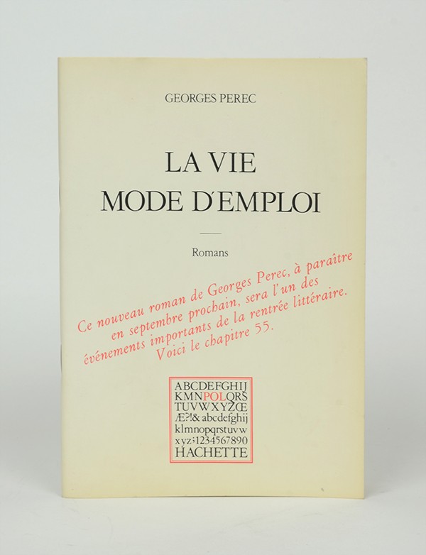 PEREC Georges La Vie mode d'emploi 1978 édition pré-originale du chapitre 55