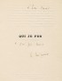 MICHAUX Henry Qui je fus Nouvelle Revue Française 1927 édition originale vélin simili cuve envoi autographe signé à José David