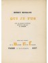 MICHAUX Henry Qui je fus Nouvelle Revue Française 1927 édition originale vélin simili cuve envoi autographe signé à José David