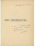 MICHAUX Henri Mes propriétés Jacques-Olivier Fourcade 1929 édition originale sur vergé antique Hollande envoi autographe signé à
