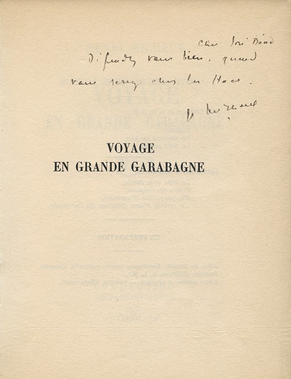 MICHAUX Henri Voyage en grande Garabagne Gallimard Métamorphoses 1936 édition originale sur alfa mousse envoi autographe signé à