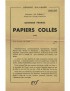 PERROS Georges Papiers collés Gallimard Le Chemin 1960 édition originale service de presse envoi autographe signé Henri Philipon