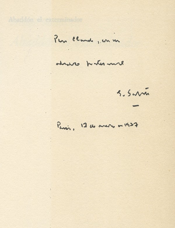 SABATO Ernesto Abaddón el exterminador Alianza Editorial 1975 première édition espagnole envoi autographe signé à Claude Couffon