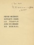 MICHAUX Henri Sifflets dans le temple GLM Repères 1936 édition originale illustrée d'un dessin de Bernal envoi autographe signé 