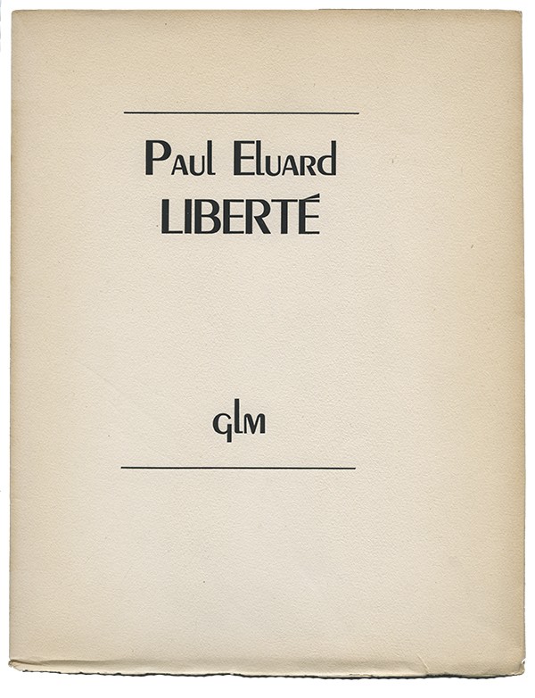 ELUARD Paul Liberté GLM 1945 Hollande van Gelder grand papier broché