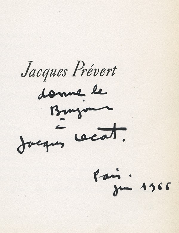 PRÉVERT Jacques VERDET André Histoires Editions du Pré aux clercs 1948 édition en partie originale vélin pur fil envoi