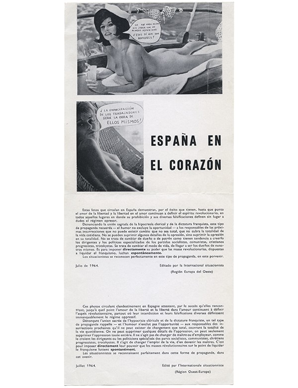 INTERNATIONALE SITUATIONNISTE España en el corazón 1964 tract dénonçant l'entente entre Franco et l'Eglise catholique