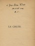 CAMUS Albert La Chute Gallimard 1956 édition originale envoi autographe signé à Jean-Pierre Vivet service de presse