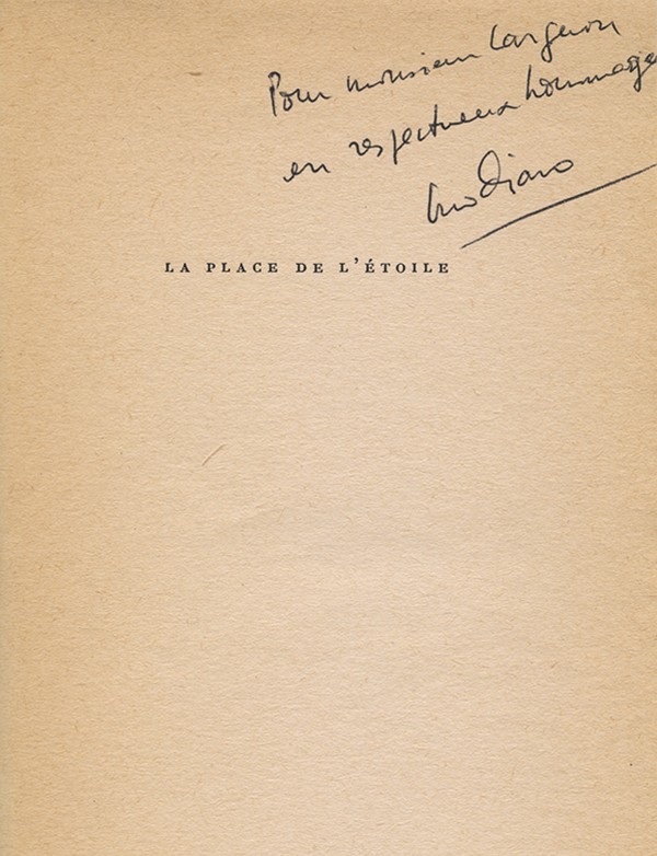 MODIANO Patrick La Place de l'étoile Gallimard 1968 édition originale en service de presse avec envoi autographe signé