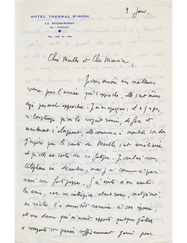 LIMBOUR Georges 2 lettres autographes signées à Maurice Nadeau 1970 à propos L'Entretien infini de Maurice Blanchot