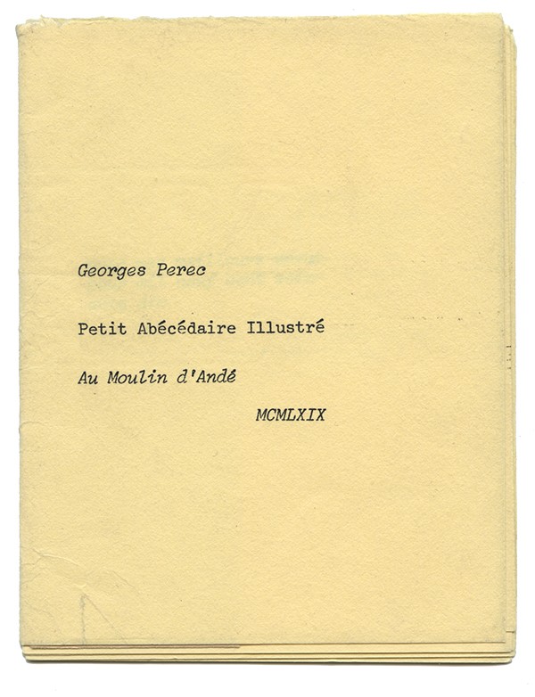 PEREC Georges Petit Abécédaire Illustré 1969 plaquette de voeux auto-éditée tirage limité à 100 exemplaires