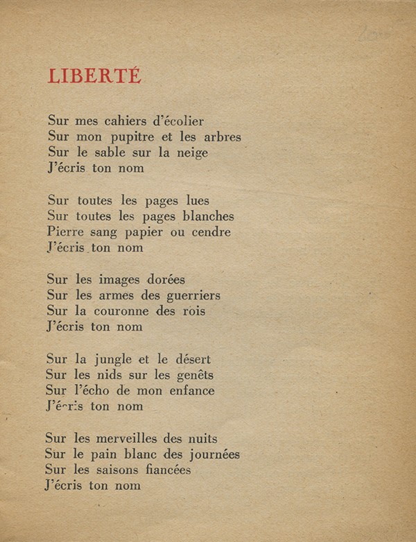 ELUARD Paul Poésie et vérité Editions de la Main à Plume 1942 édition originale comprenant le poème Liberté reliure en plein box
