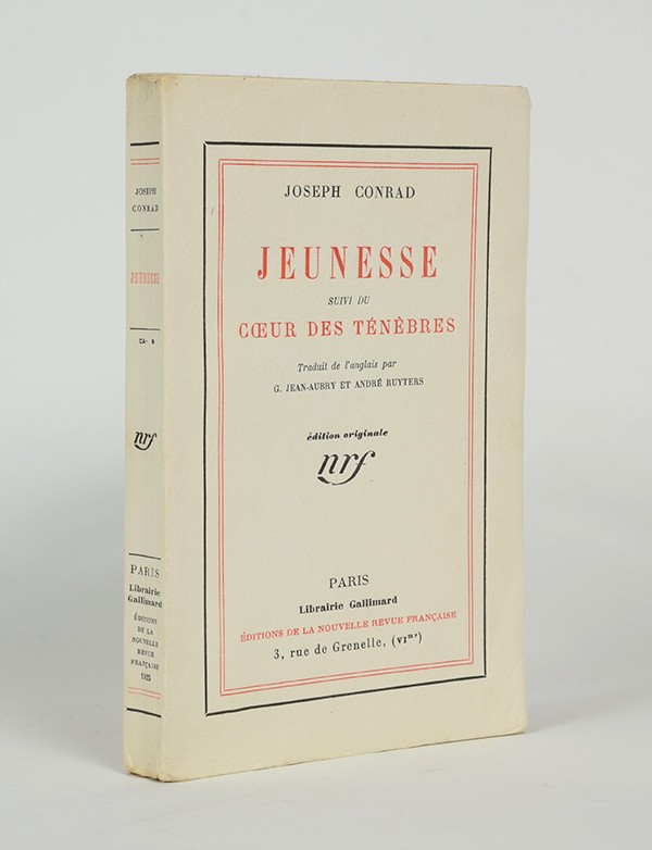 CONRAD Joseph Jeunesse Cœur des ténèbres Nouvelle Revue Française 1925 édition originale française vélin pur fil broché