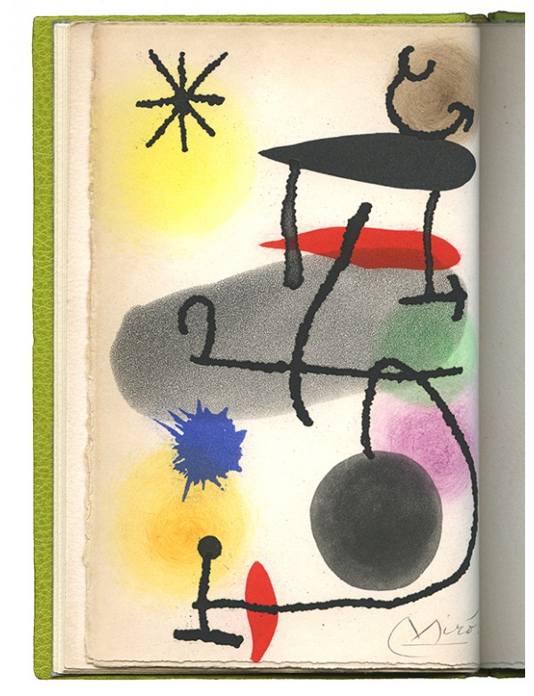 LÉVIS MANO Le Dedans & le dehors Guy GLM 1966 vélin d'Arches eau forte originale signée de Joan Miró reliure triplée à décor