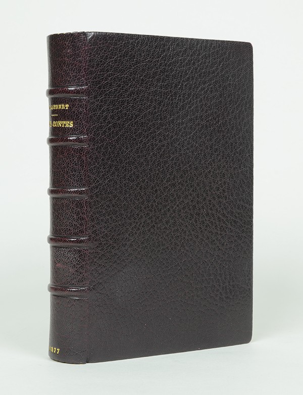 FLAUBERT Gustave Trois contes Charpentier 1877 édition originale sur Hollande grand papier reliure en plein maroquin triplée de 