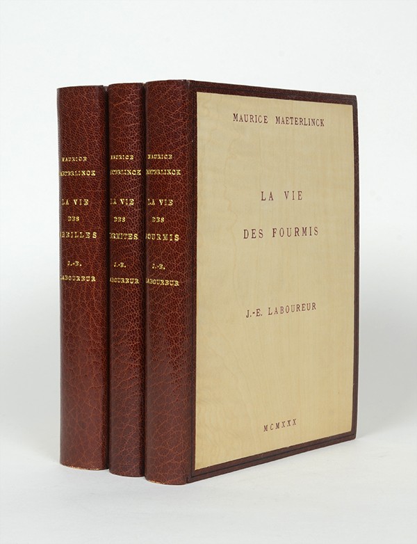 LABOUREUR Jean-Émile MAETERLINCK Maurice La vie des abeilles termites fourmis L’Artisan du livre 1930 reliure de P.-L. Martin