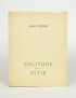 GIONO Jean Solitude de la pitié Cahiers libres 1930 édition originale sur Japon grand papier