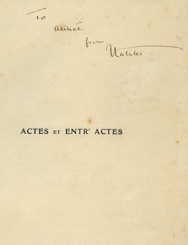 CLIFFORD BARNEY Natalie Actes et entr'actes Sansot 1910 édition originale simili Japon grand papier envoi autographe signée à Ai