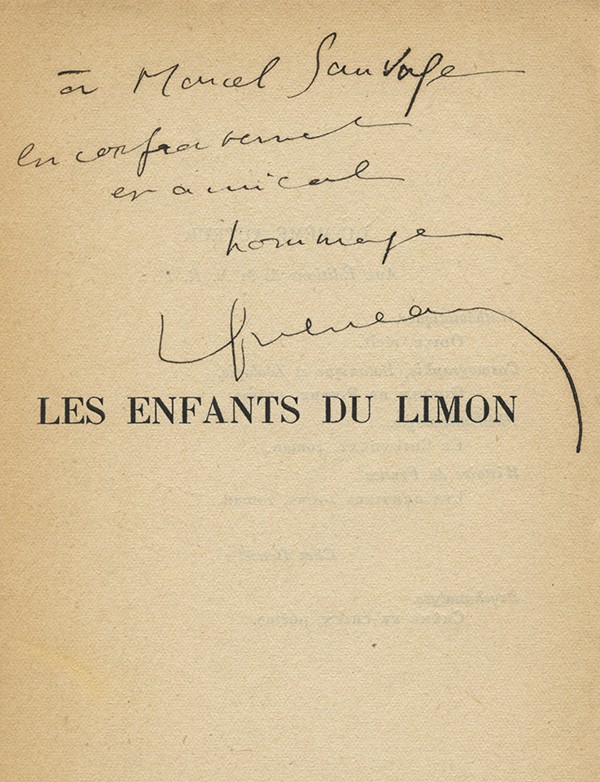 QUENEAU Raymond Les Enfants du limon Gallimard 1938 édition originale service de presse envoi autographe signé à Marcel Sauvage
