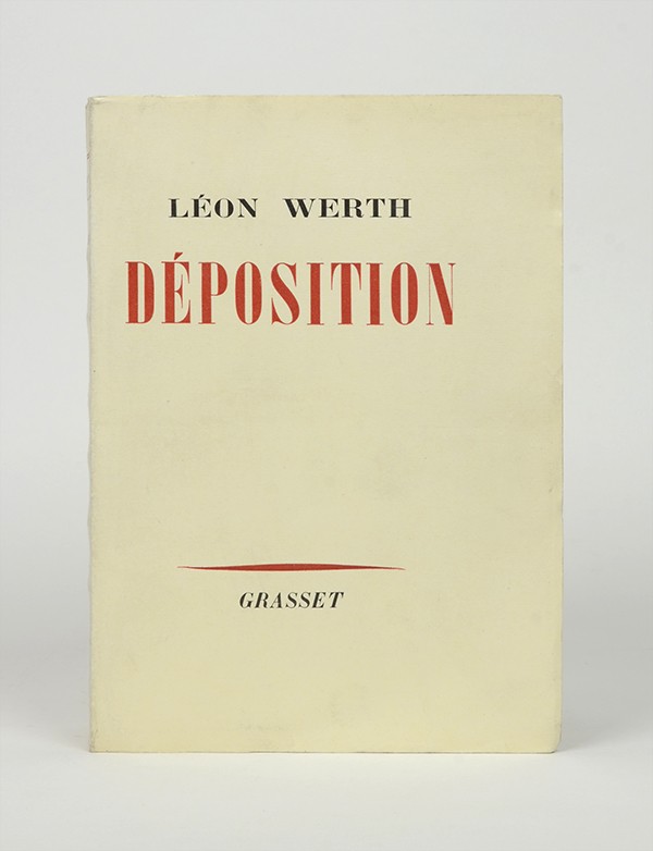 WERTH Léon Déposition Journal 1940-1944 Grasset 1946 édition originale vergé antique seul grand papier