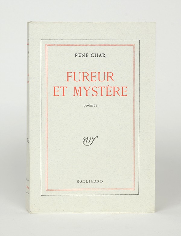 CHAR René Fureur et Mystère Gallimard 1948 édition originale sur vélin de Hollande grand papier rare broché