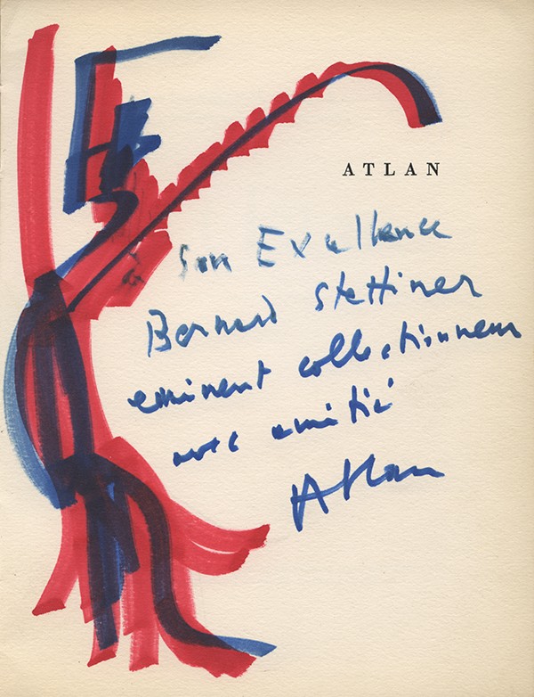 VERDET André Atlan Georges Fall Le Musée de Poche 1956 édition originale dessin original en rouge et bleu de Jean-Michel Atlan