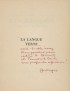 NORGE La Langue verte Gallimard Métamorphoses 1954 édition originale double envoi autographe signé à son frère et Claude Couffon