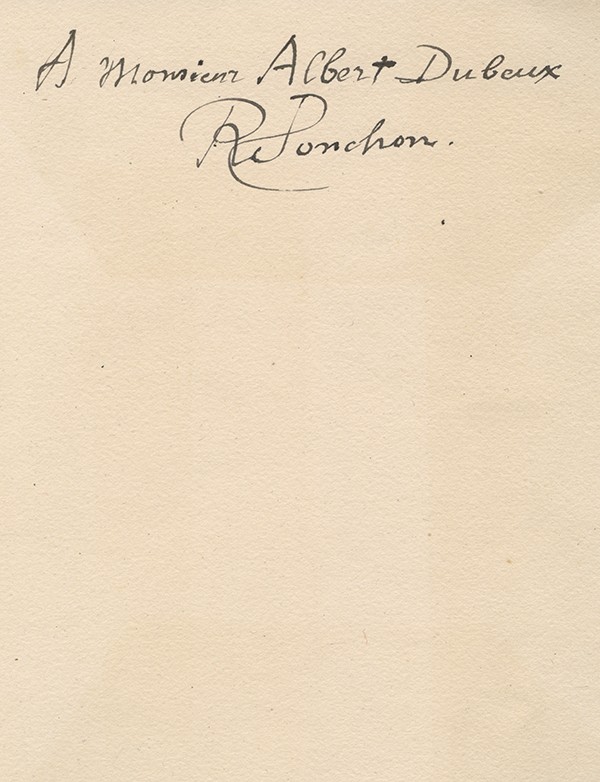 PONCHON Raoul La Muse au cabaret Fasquelle 1920 édition originale Hollande envoi autographe signé à Albert Dubeux poème