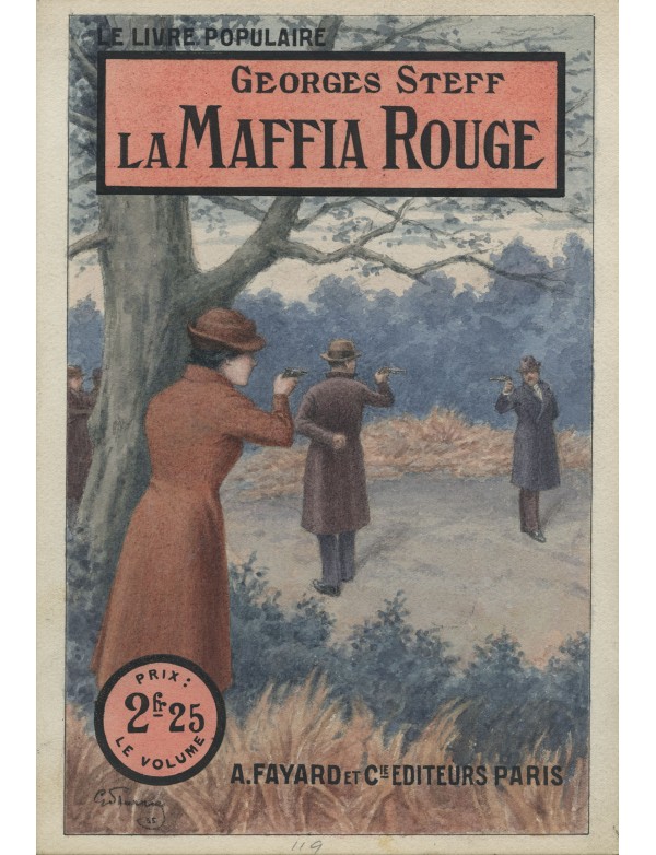 STARACE Gino gouache originale signée couverture de La Maffia rouge de Georges Steff Arthème Fayard 1935