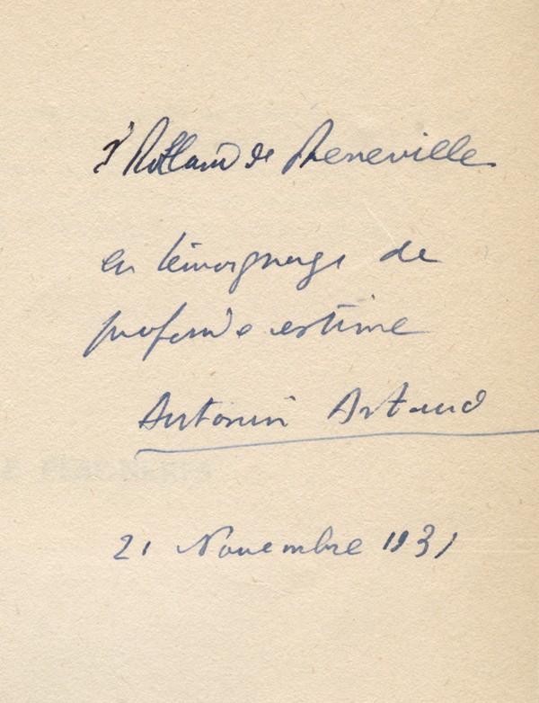 [MASSON (André)] ARTAUD (Antonin)